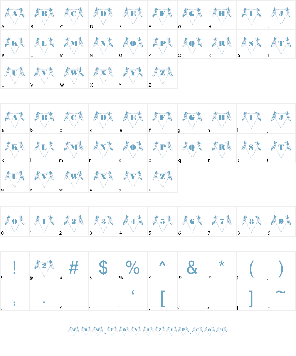 101! All American Font Character